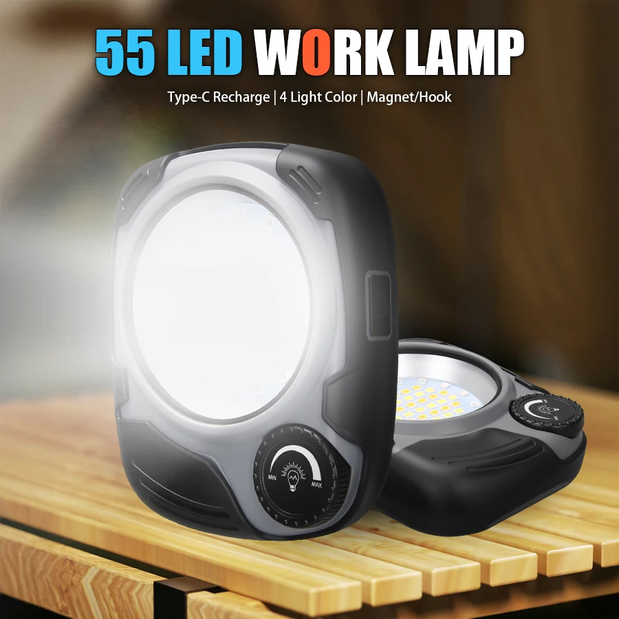 Power Bank - Oplaadbare LED/COB-campinglantaarn, 500LM traploos dimmen, waterdichte