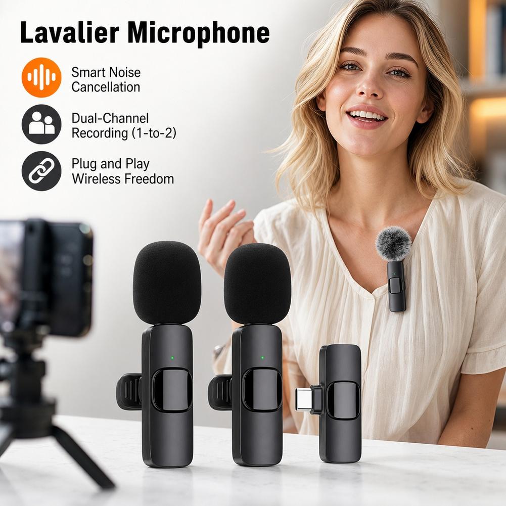 Usb Charger - Draadloze Lavalier Microfoon 1 op 2