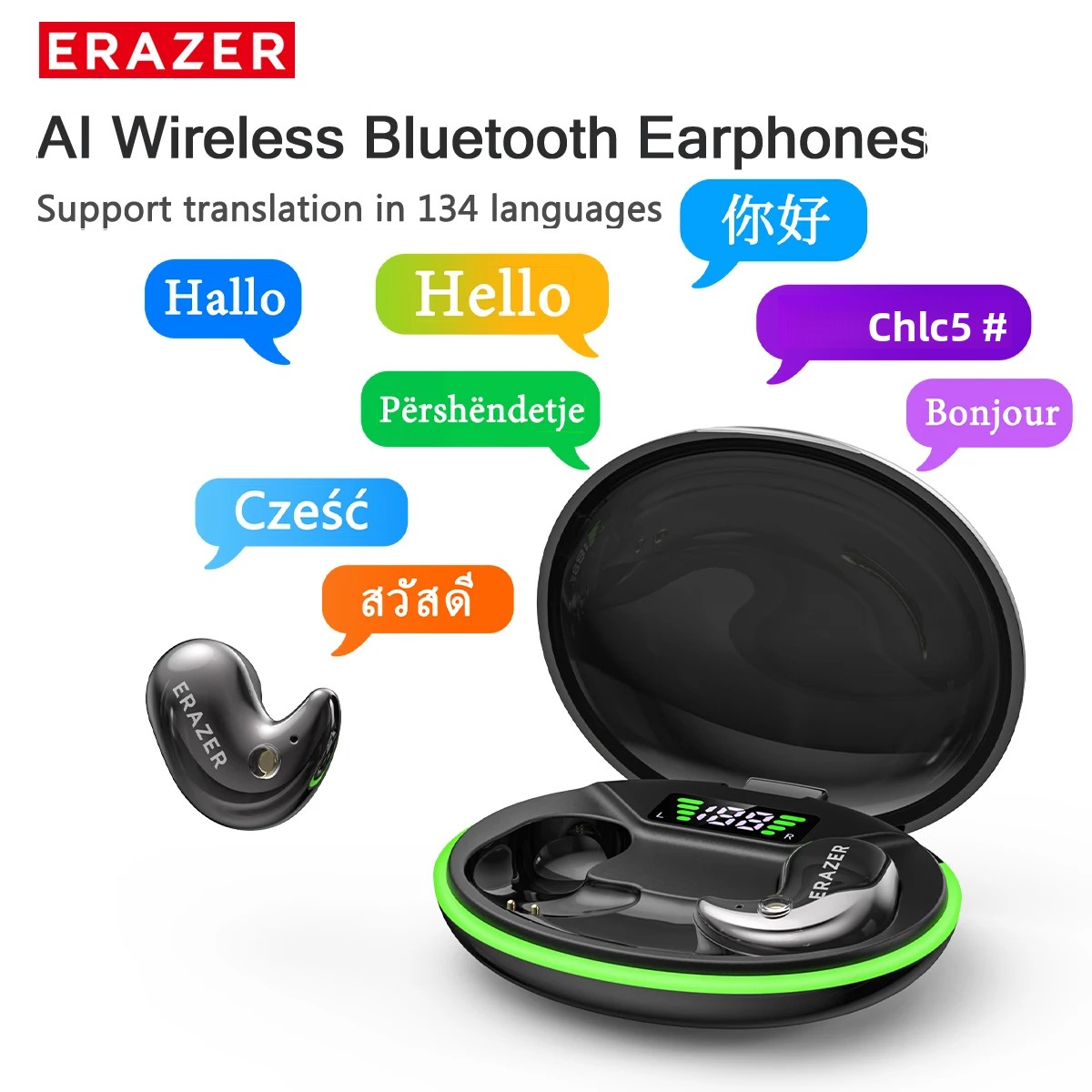 Wireless Charger - EARZER XF58 In-Ear Bluetooth Hoofdtelefoon Met