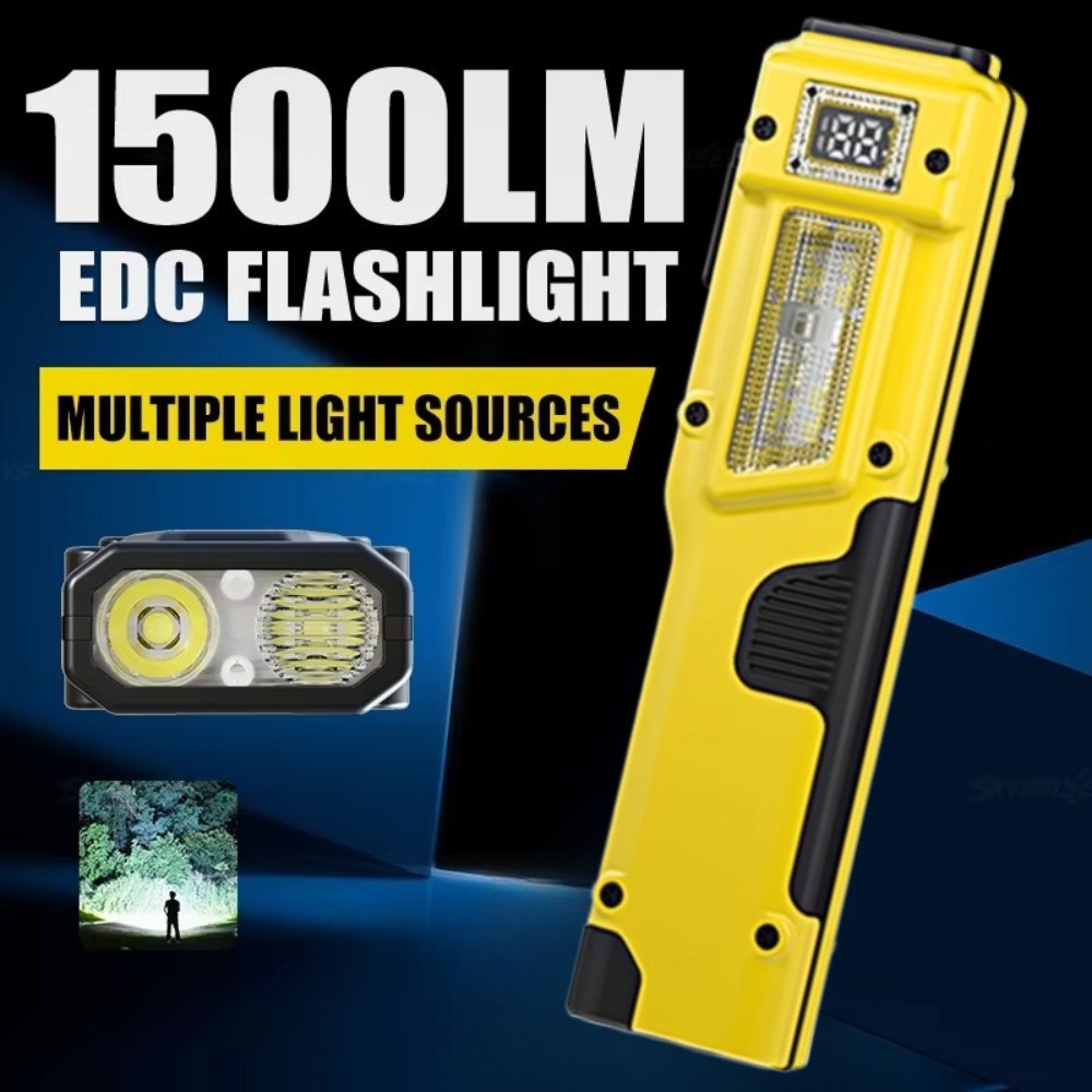 Power Bank - Ultradunne EDC oplaadbare LED-zaklamp Batterijdisplay Dubbele