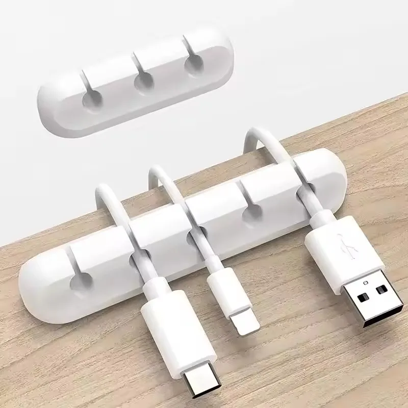 Cable Organizer - Siliconen USB-kabelorganizer, USB-oplaadkabeloproller, bureau-organisatieclips, kabelhouder voor