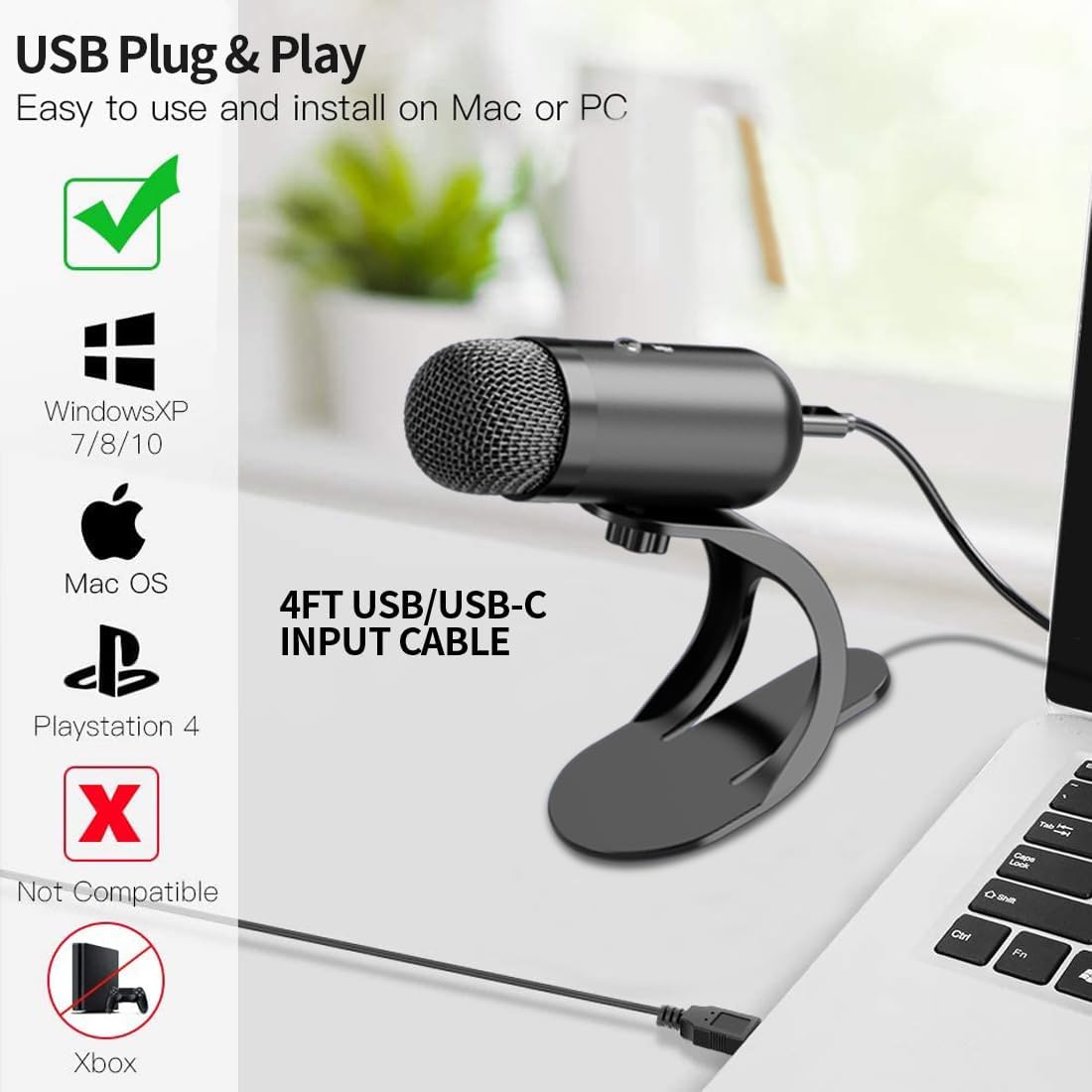 Usb Hub - Professionele USB-condensatormicrofoon voor conferenties, desktop, plug-and-play,