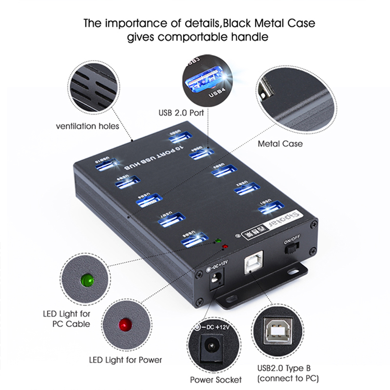 Sipolar USB Desk Hub A-300 10- - Usb Hub recensie en prijs