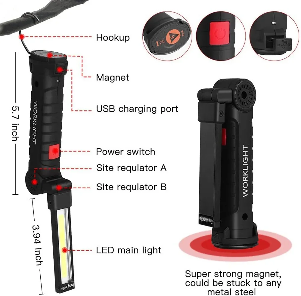 Draagbare COB LED-zaklamp USB  - Power Bank recensie en prijs