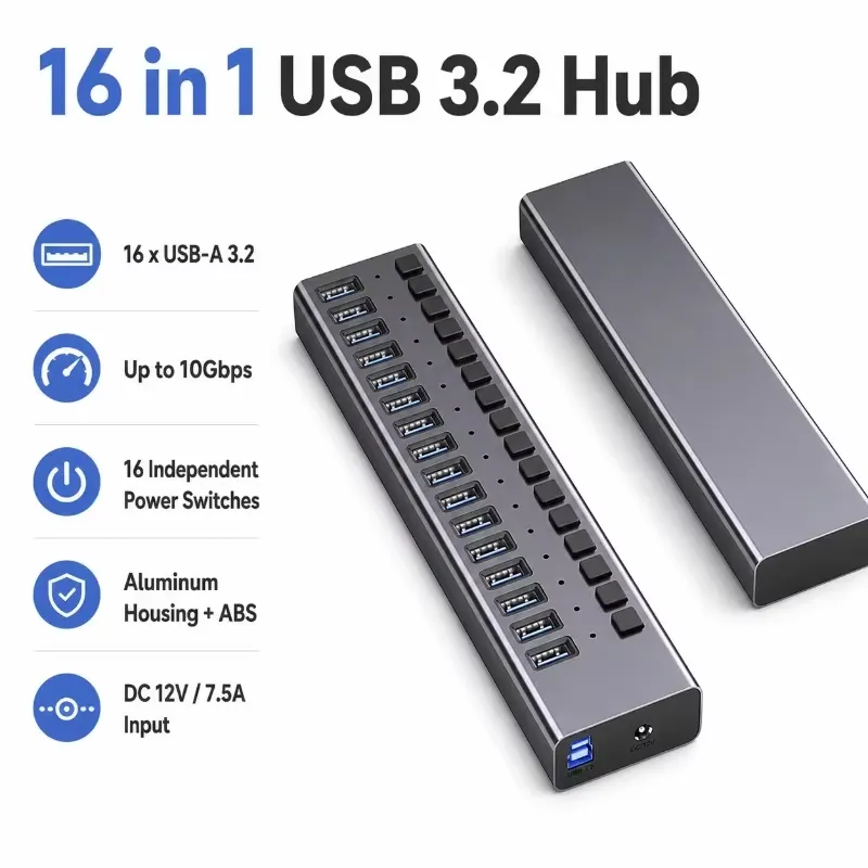 AP01 voor 16-poorts USB 3.2 Ge - Usb Hub recensie en prijs