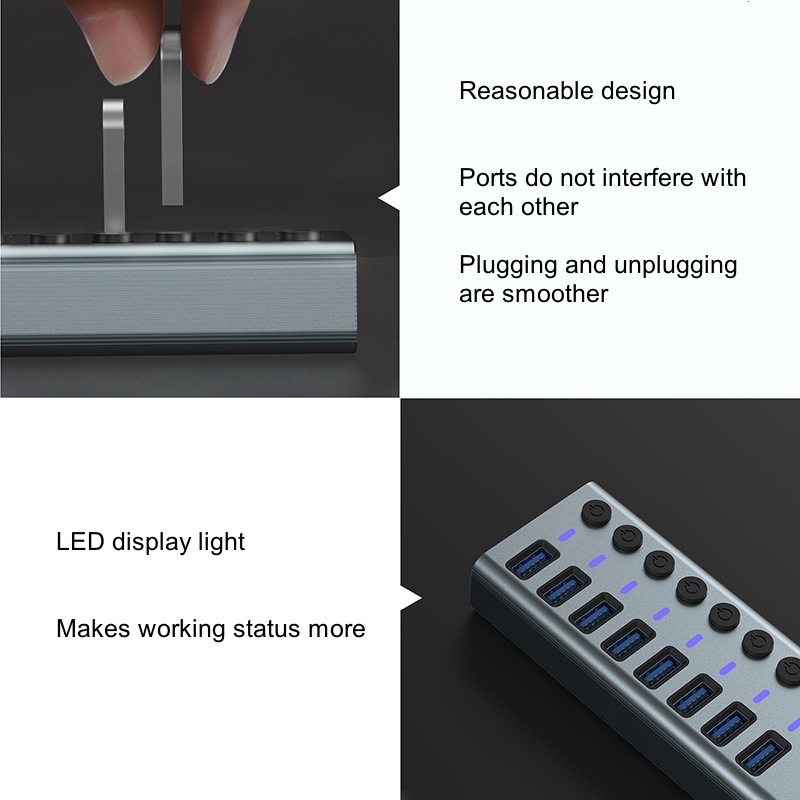 USB 3.0-hub met 10 poorten, ho - Usb Hub recensie en prijs