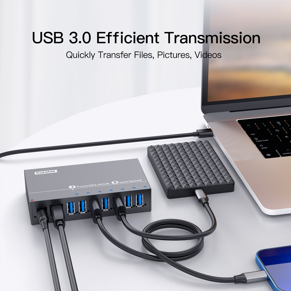 A173 7 Poorten USB3.0 Metalen  - Usb Hub recensie en prijs